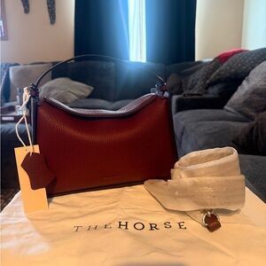 The Horse Clementine leather bag in BURGUNDY New.